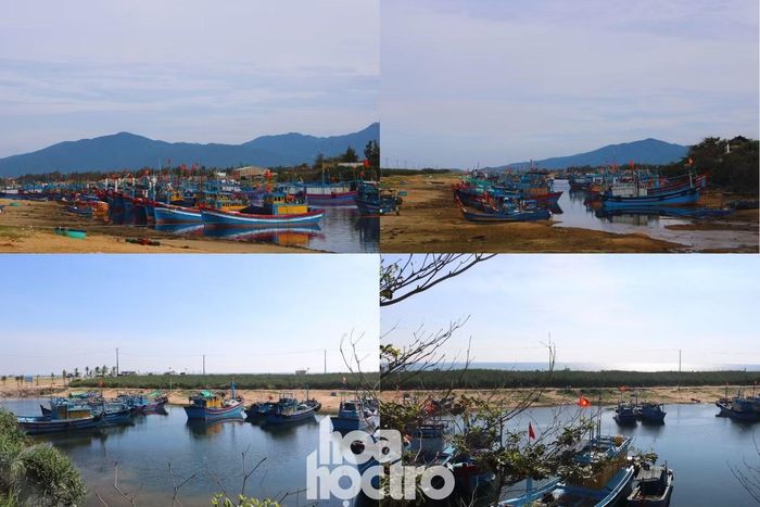 Khu vực tàu neo đậu tạo điểm nhấn cho làng Lò 3.