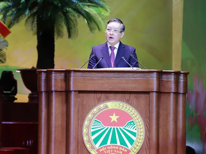 Ông Lương Quốc Đoàn, Ủy viên Trung ương Đảng, Phó Chủ tịch Ủy ban Trung ương MTTQ Việt Nam, Chủ tịch Ban Chấp hành Trung ương Hội Nông dân Việt Nam phát biểu khai mạc Đại hội.