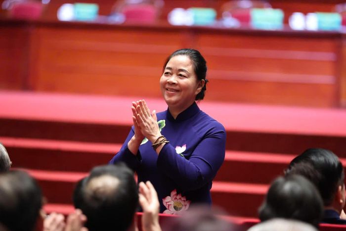 Ủy viên Bộ Chính trị, Bí thư Trung ương Đảng, Chủ tịch Ủy ban Trung ương Mặt trận Tổ quốc Việt Nam Bùi Thị Minh Hoài dự Đại hội.