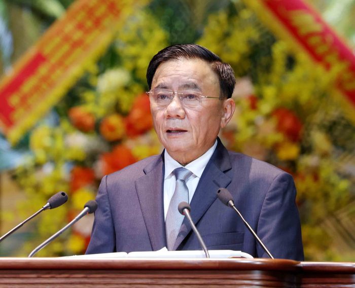 Đồng chí Trần Cẩm Tú, Ủy viên Bộ Chính trị, Thường trực Ban Bí thư phát biểu chỉ đạo Đại hội. Ảnh: Phương Hoa - TTXVN