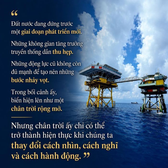 Cờ tổ quốc in hình trên Nhà giàn DK-1, khẳng định chủ quyền biển đảo thiêng liêng của Tổ quốc. Ảnh: Quang Thái - TTXVN