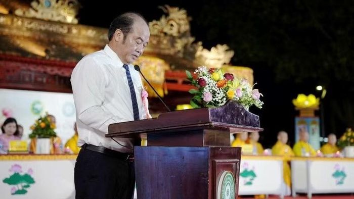 Phó Chủ tịch Ủy ban nhân dân thành phố Huế Nguyễn Văn Mạnh phát biểu tại chương trình.