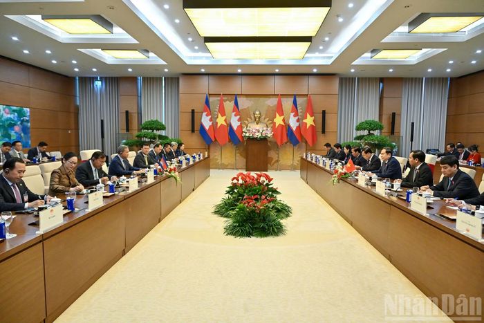 Quang cảnh hội kiến tại Nhà Quốc hội.