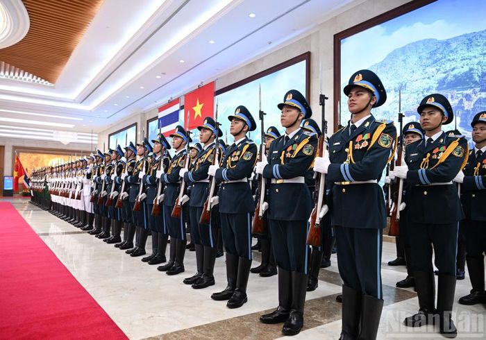 Đội danh dự Quân đội nhân dân Việt Nam tại lễ đón.