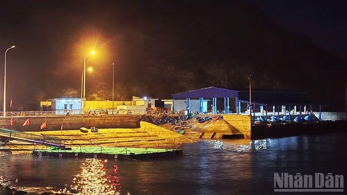 Một góc Cảng cá Nhơn Lý khi đêm về.