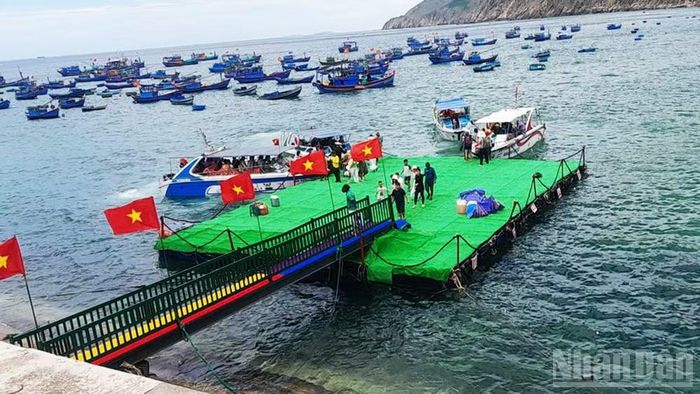 Đông đảo du khách đến với Cảng cá Nhơn Lý.