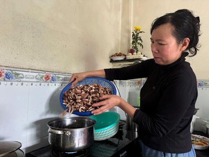 Nấm tràm sau khi nhổ thì đem về nhà làm sạch, luộc qua nước sôi rồi mới chế biến thành các món ăn