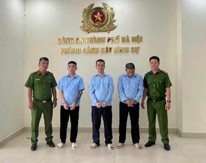 Ngọc "Sủi" cùng các đồng phạm trong vụ án. Ảnh: Công an TP Hà Nội