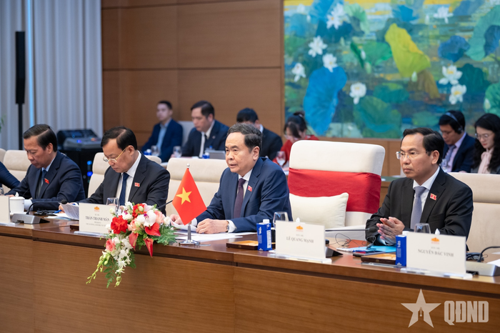 Chủ tịch Quốc hội Trần Thanh Mẫn phát biểu tại cuộc hội kiến.