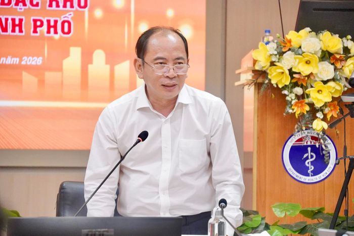 PGS-TS-BS Tăng Chí Thượng, Giám đốc Sở Y tế phát biểu tại buổi làm việc