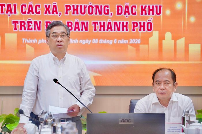 Phó Bí thư Thành ủy, Chủ tịch Ủy ban MTTQ Việt Nam TPHCM Nguyễn Phước Lộc phát biểu tại buổi làm việc