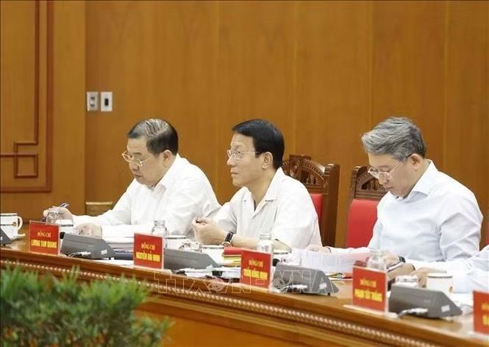  Các đại biểu tham dự cuộc làm việc. Ảnh: Thống Nhất/TTXVN 