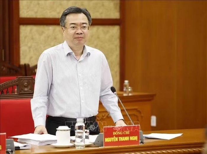  Ông Nguyễn Thanh Nghị, Ủy viên Bộ Chính trị, Bí thư Trung ương Đảng, Trưởng Ban Chính sách, chiến lược Trung ương phát biểu. Ảnh: Thống Nhất/TTXVN 