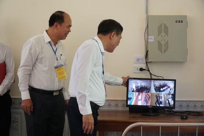 Phòng bảo vệ đề thi, bài thi có camera giám sát 24/24 trong suốt thời gian diễn ra kỳ thi. Ảnh: Hồ Lài