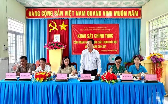 Sở GD&ĐT An Giang khảo sát tiến trình xây dựng trường chuẩn Quốc gia tại Trường Mẫu giáo Lương Phi (xã Ô Lâm).