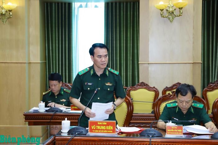 Trung tướng Vũ Trung Kiên phát biểu tại hội nghị. Ảnh: Ngọc Lâm