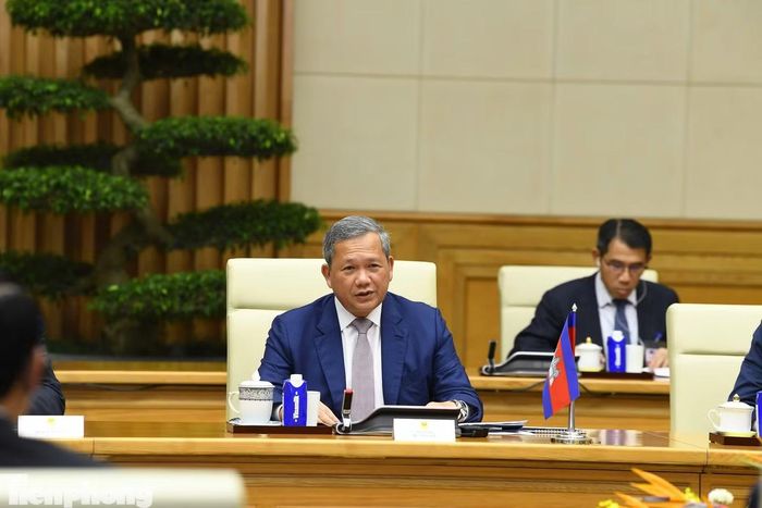 Thủ tướng Hun Manet tại cuộc hội đàm. Ảnh: Như Ý