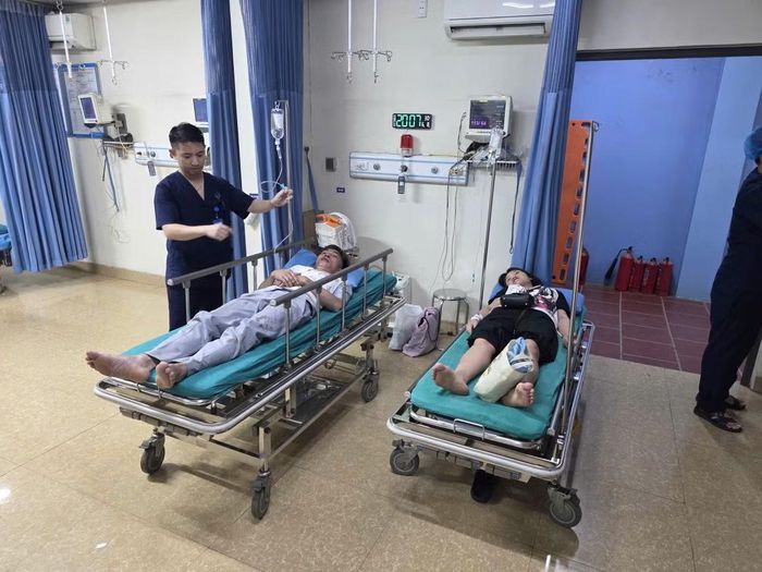Nạn nhân đang điều trị tại Bệnh viện Đa khoa Hùng Vương.