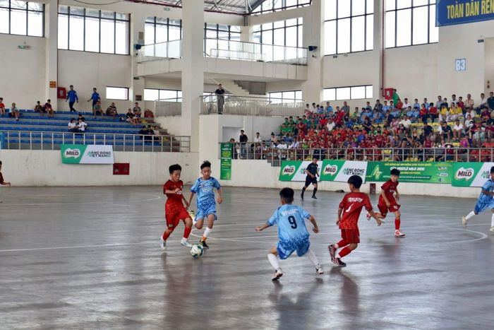 Trận thi đấu giữa U11 Hải Phòng với U11 Liên đoàn Bóng đá Tuyên Quang.