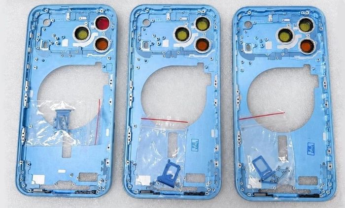 Khung nhôm iPhone 18 Pro màu xanh da trời. Ảnh: Yeux1122/Naver