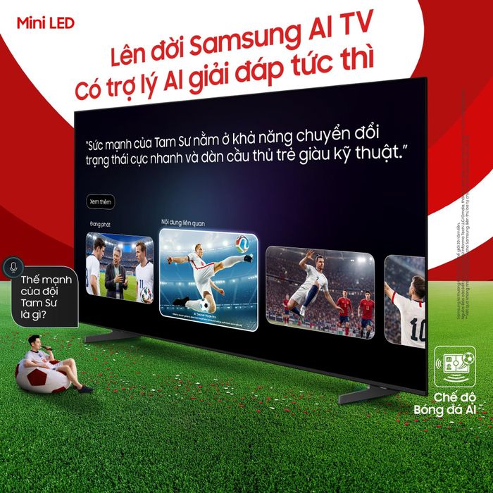 Mọi câu hỏi và dự đoán về kết quả World Cup đều có thể hỏi đáp trực tiếp trên Samsung AI TV