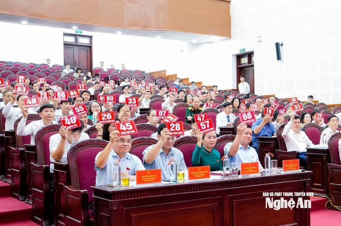 Các đại biểu biểu quyết thông qua các nghị quyết trình kỳ họp. Ảnh: Phạm Bằng
