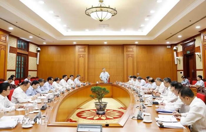 Tổng Bí thư, Chủ tịch nước Tô Lâm chủ trì làm việc về Đề án tổng kết Nghị quyết 36-NQ/TW. (Ảnh: Thống Nhất/TTXVN)