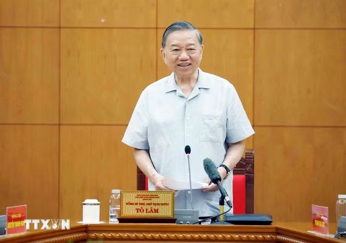 Tổng Bí thư, Chủ tịch nước Tô Lâm phát biểu chỉ đạo. (Ảnh: Thống Nhất/TTXVN)
