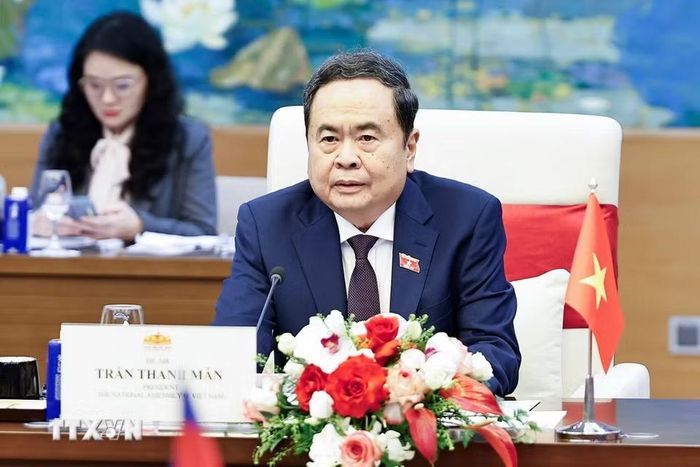 Chủ tịch Quốc hội Trần Thanh Mẫn phát biểu. (Ảnh: Doãn Tấn/TTXVN)