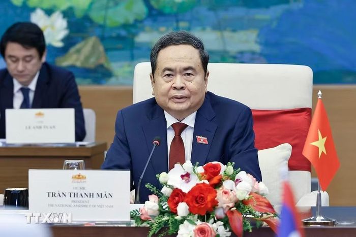 Chủ tịch Quốc hội Trần Thanh Mẫn phát biểu. (Ảnh: Doãn Tấn/TTXVN)