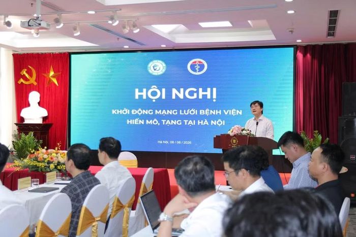 Ông Nguyễn Trọng Diện - Giám đốc Sở Y tế Hà Nội phát biểu tại Hội nghị. (Ảnh: PV/Vietnam+)