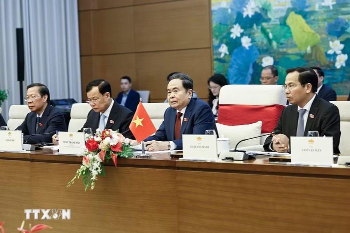Chủ tịch Quốc hội Trần Thanh Mẫn phát biểu. (Ả)nh: Doãn Tấn/TTXVN