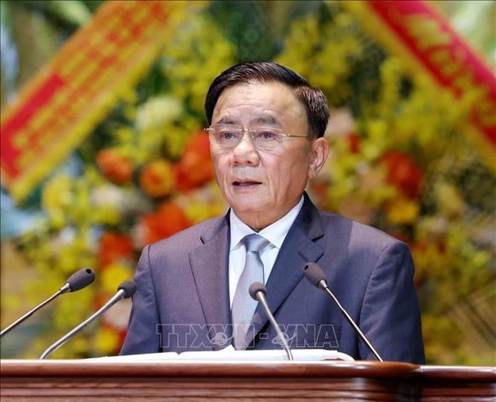 Đồng chí Trần Cẩm Tú, Ủy viên Bộ Chính trị, Thường trực Ban Bí thư phát biểu chỉ đạo Đại hội. Ảnh: Phương Hoa/TTXVN