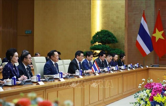 Thủ tướng Vương quốc Thái Lan Anutin Charnvirakul phát biểu. Ảnh: Dương Giang/TTXVN