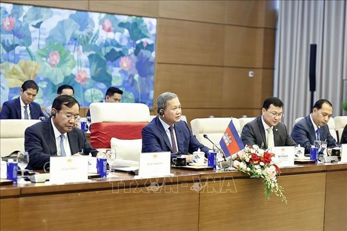 Thủ tướng Campuchia Hun Manet phát biểu. Ảnh: Doãn Tấn/TTXVN