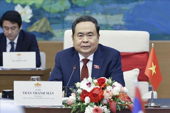 Chủ tịch Quốc hội Trần Thanh Mẫn phát biểu. Ảnh: Doãn Tấn/TTXVN.