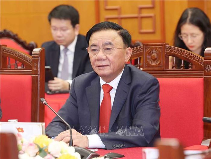 Đồng chí Trần Cẩm Tú, Ủy viên Bộ Chính trị, Thường trực Ban Bí thư phát biểu tại buổi tiếp. Ảnh: Phương Hoa/TTXVN