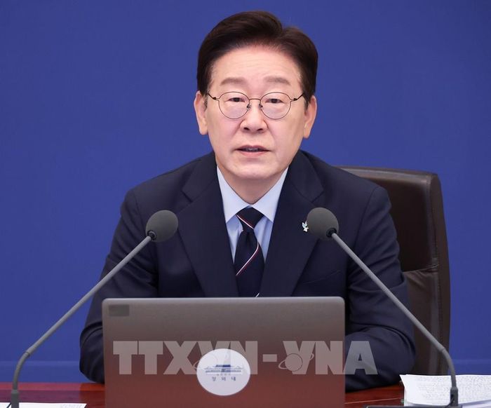 Tổng thống Hàn Quốc Lee Jae Myung phát biểu tại cuộc họp nội các ở thủ đô Seoul ngày 2/6/2026. Ảnh: Yonhap/TTXVN