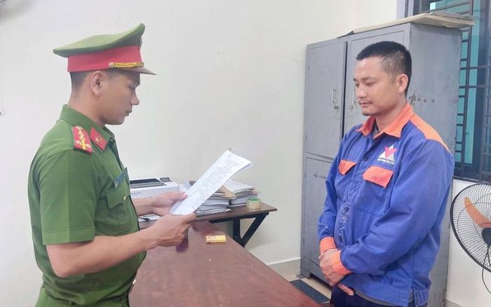 Nguyễn Duy Thành tại cơ quan Công an