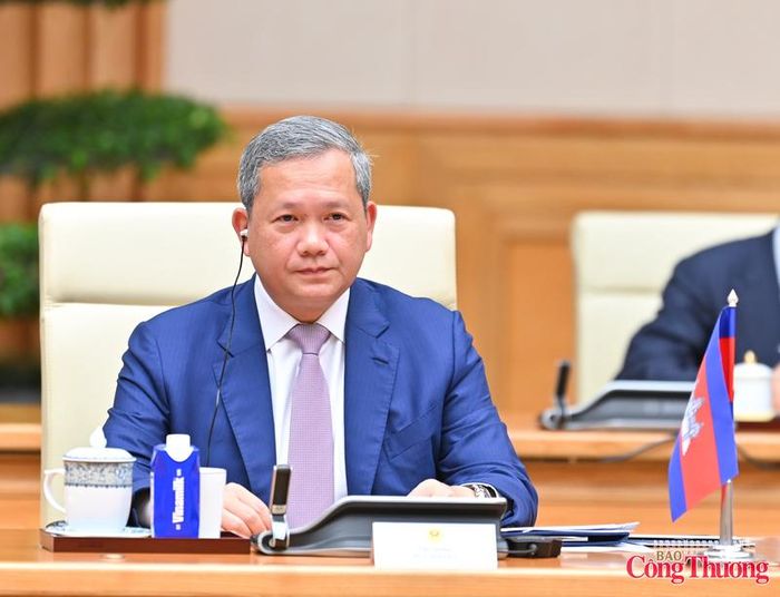 Thủ tướng Campuchia Samdech Moha Borvor Thipadei Hun Manet tại hội đàm.