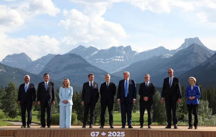 Hình ảnh các nhà lãnh đạo thế giới tại Hội nghị thượng đỉnh G7 năm 2025 ở Canada vào ngày 16 tháng 6 năm 2025. Ảnh: AFP