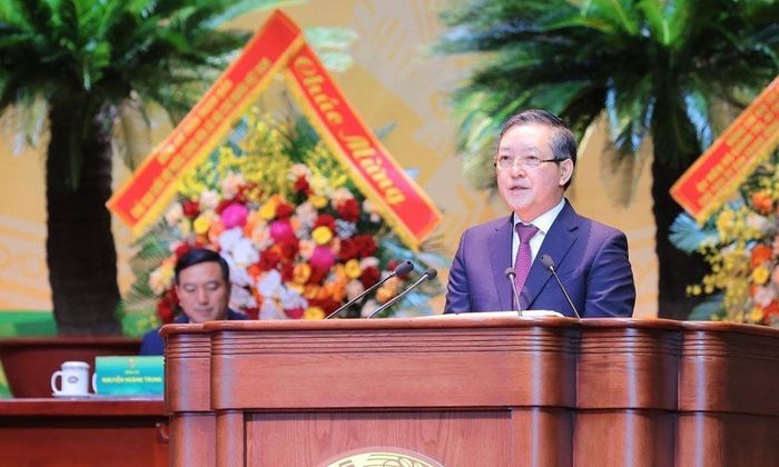  Đồng chí Lương Quốc Đoàn, Ủy viên Ban Chấp hành Trung ương Đảng, Bí thư Đảng ủy, Chủ tịch Ban Chấp hành Trung ương Hội Nông dân Việt Nam phát biểu khai mạc Đại hội. 