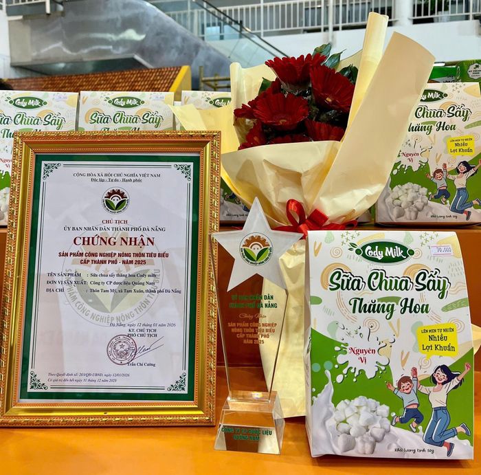 Công ty CP Dược liệu Quảng Nam với sản phẩm chủ lực là sữa chua sấy thăng hoa Cody milk. Ảnh: PV