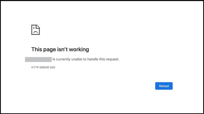 Thông báo lỗi máy chủ trên màn hình trình duyệt web