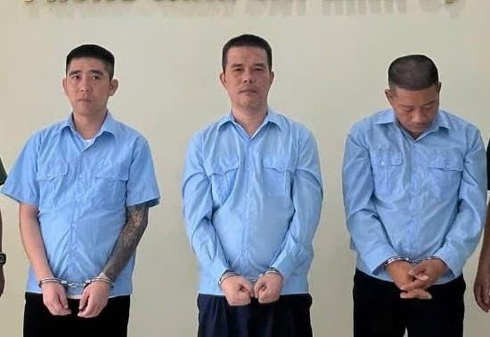 Các bị can tại Cơ quan Công an.