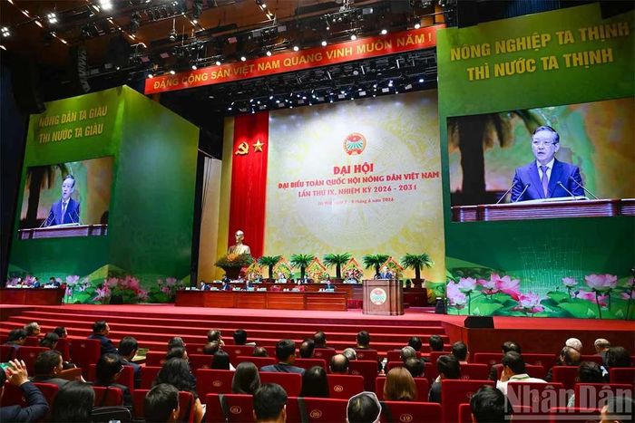 Quang cảnh khai mạc Đại hội toàn quốc Hội Nông dân Việt Nam lần thứ IX. Ảnh: Duy Linh