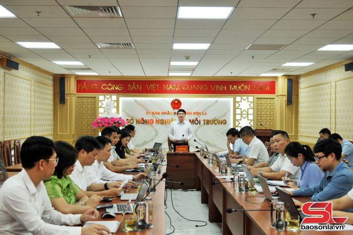 Đồng chí Đặng Ngọc Hậu làm việc với Sở Nông nghiệp và Môi trường.