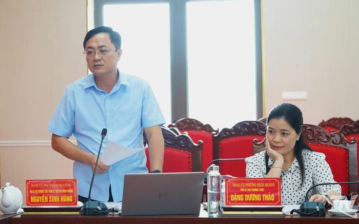 Đại biểu phát biểu tại buổi làm việc.