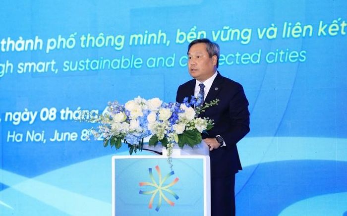 Chủ tịch UBND TP. Hà Nội Vũ Đại Thắng phát biểu khai mạc hội nghị. Ảnh: Lê Hải