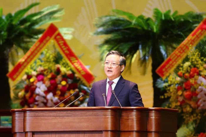 Chủ tịch Hội Nông dân Việt Nam Lương Quốc Đoàn phát biểu bế mạc Đại hội. Ảnh: Lâm Hiển